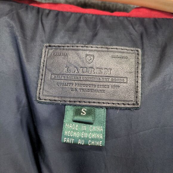 Lauren Ralph Lauren Men's Down Vegan Fur Hooded Parka Jacket Red Small - Picture 12 of 16